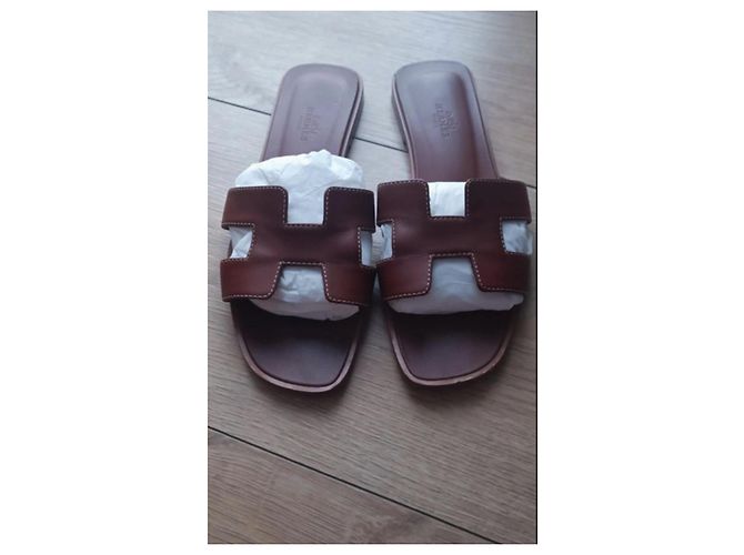 Oran Hermès Mules Camel Leather - view 2