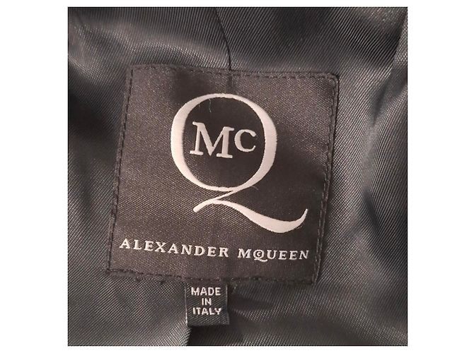 Alexander Mcqueen McQ by Alexander Double-Breasted Coat in Navy Blue Wool - view 3
