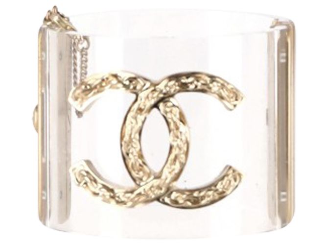 Timeless Bracciale a manica CC Strass Chanel in resina bianca Bianco - vista 2