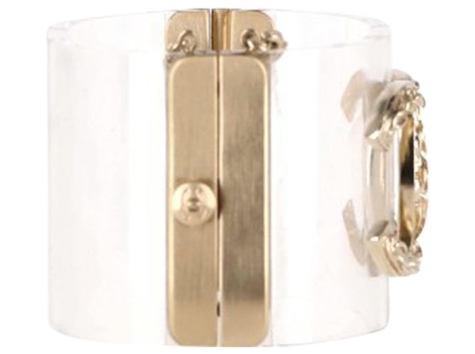 Timeless Bracciale a manica CC Strass Chanel in resina bianca Bianco - vista 3