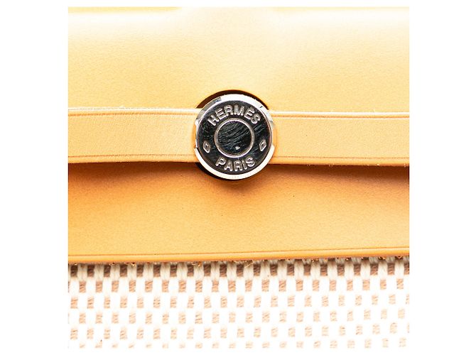 Hermès Borsa Cabas GM Toile Marrone Herbag Beige - vista 10
