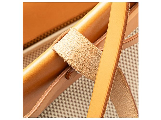 Hermès Borsa Cabas GM Toile Marrone Herbag Beige - vista 12