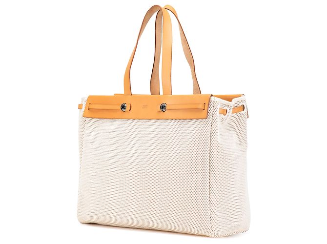 Hermès Borsa Cabas GM Toile Marrone Herbag Beige - vista 2
