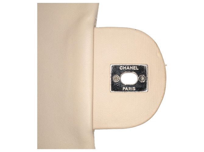Chanel Brown Jumbo Quilted Lambskin Coco Rain Flap Marrone Beige - vista 7