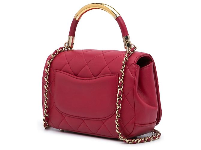 Chanel Mini Borsa Carry Chic in Pelle di Agnello Trapuntata Rosa - vista 2