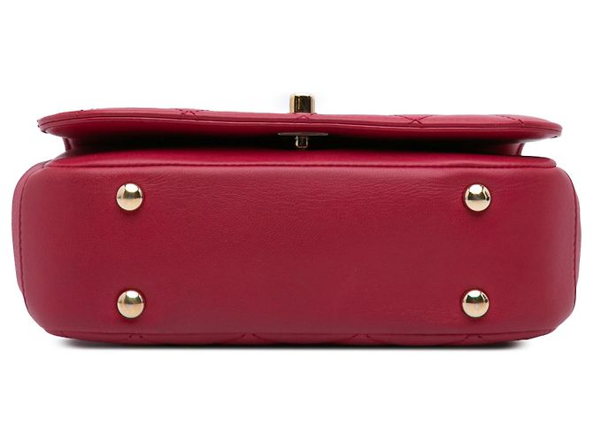 Chanel Mini Borsa Carry Chic in Pelle di Agnello Trapuntata Rosa - vista 3