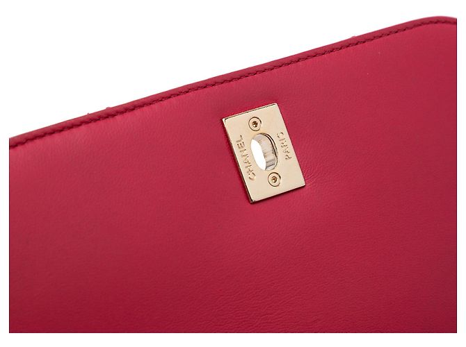 Chanel Mini Borsa Carry Chic in Pelle di Agnello Trapuntata Rosa - vista 8