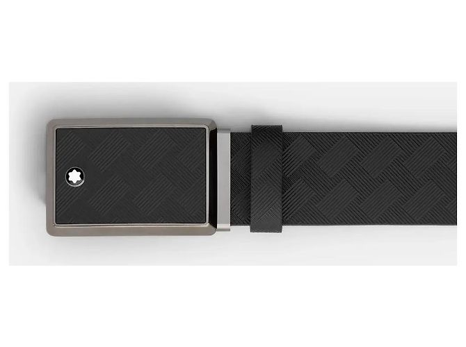 Montblanc cinto de couro preto de 35 mm - vista 2