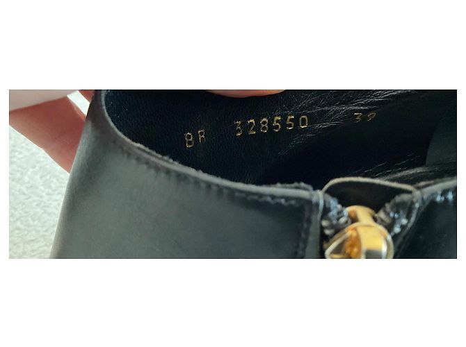 Stivaletti Saint Laurent Palladio in pelle nera con borchie dorate Nero D'oro - vista 9