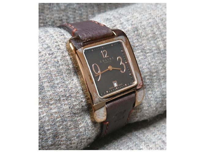 Céline Celine Damenquarzuhr, Swiss Made Golden Dunkelbraun - Ansicht 12