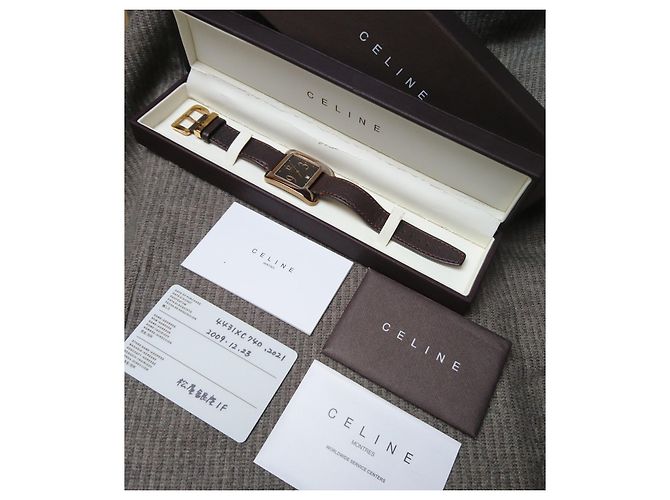 Céline Celine Damenquarzuhr, Swiss Made Golden Dunkelbraun - Ansicht 2