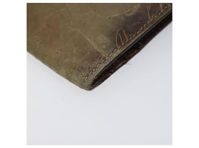 Cartera larga de cuero Berluti Calligraphy marrón Auth 117665 Castaño - vista 15