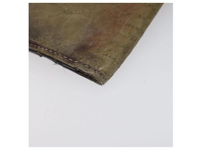 Cartera larga de cuero Berluti Calligraphy marrón Auth 117665 Castaño - vista 16