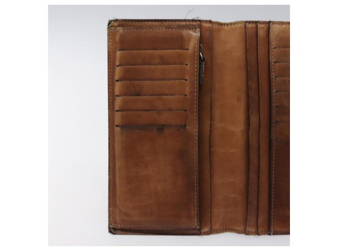 Cartera larga de cuero Berluti Calligraphy marrón Auth 117665 Castaño - vista 17