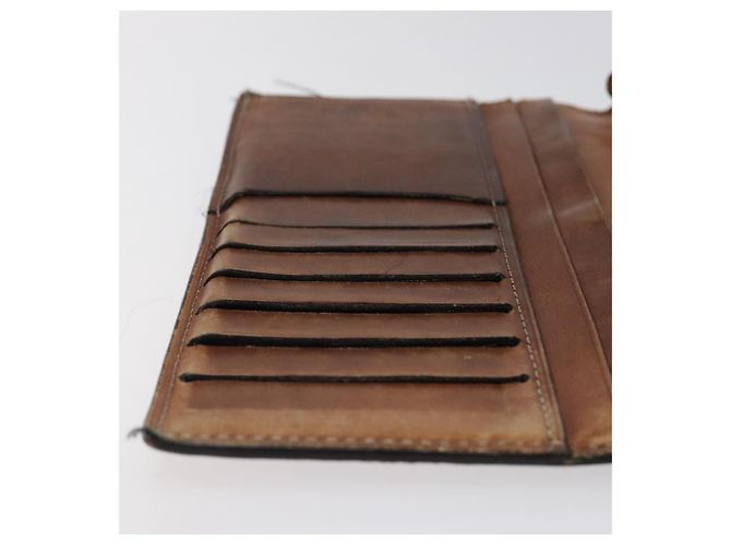 Cartera larga de cuero Berluti Calligraphy marrón Auth 117665 Castaño - vista 21