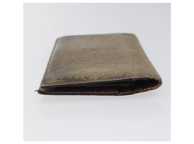 Cartera larga de cuero Berluti Calligraphy marrón Auth 117665 Castaño - vista 5