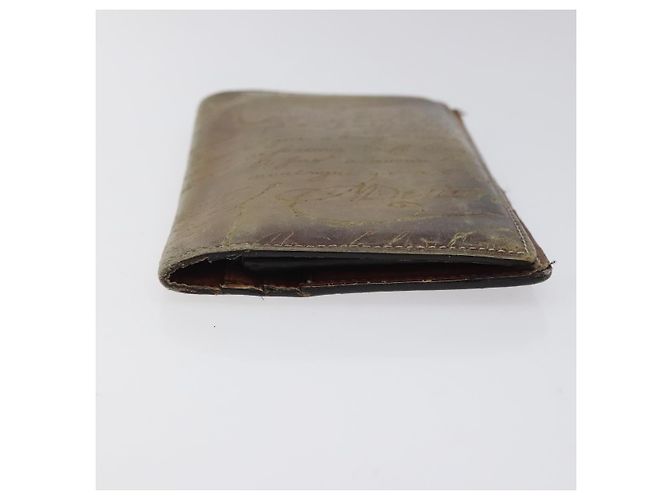 Cartera larga de cuero Berluti Calligraphy marrón Auth 117665 Castaño - vista 6