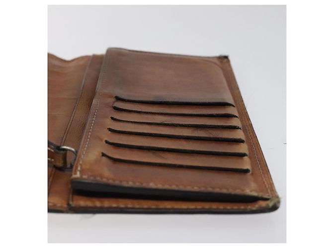 Cartera larga de cuero Berluti Calligraphy marrón Auth 117665 Castaño - vista 9