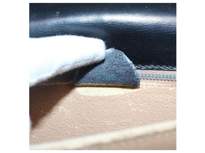 Céline Borsa a mano CELINE Circle in pelle nera e oro Auth KD513 Nero D'oro - vista 12