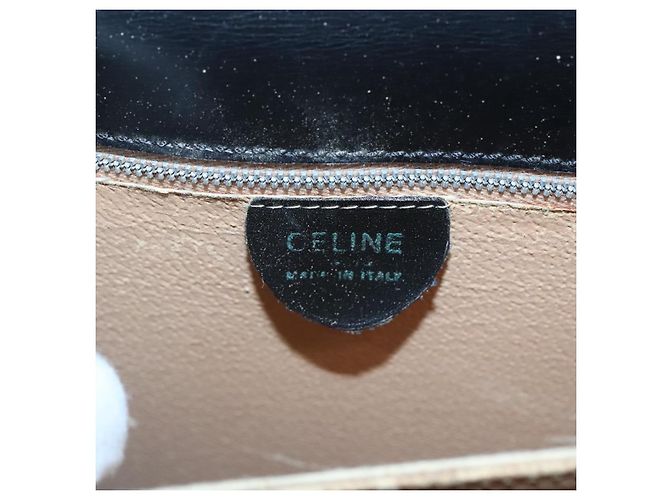 Céline Borsa a mano CELINE Circle in pelle nera e oro Auth KD513 Nero D'oro - vista 18