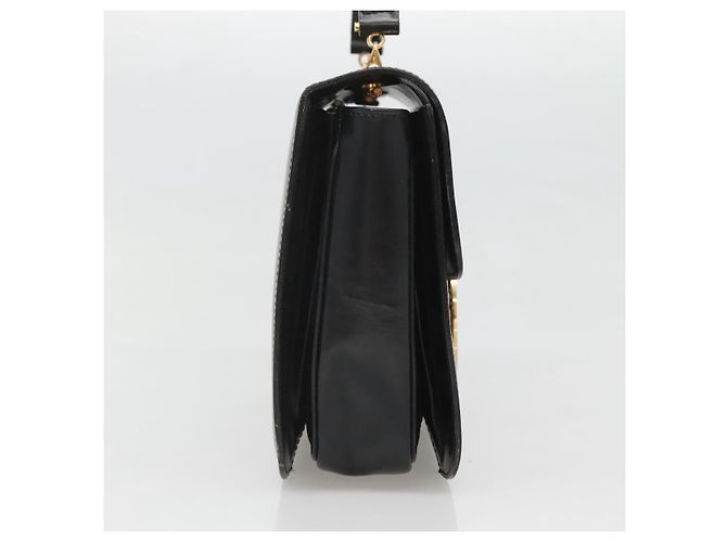 Céline Borsa a mano CELINE Circle in pelle nera e oro Auth KD513 Nero D'oro - vista 3