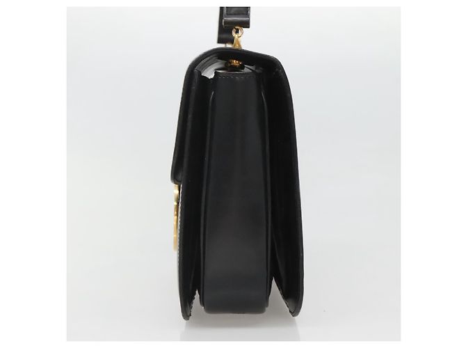 Céline Borsa a mano CELINE Circle in pelle nera e oro Auth KD513 Nero D'oro - vista 4