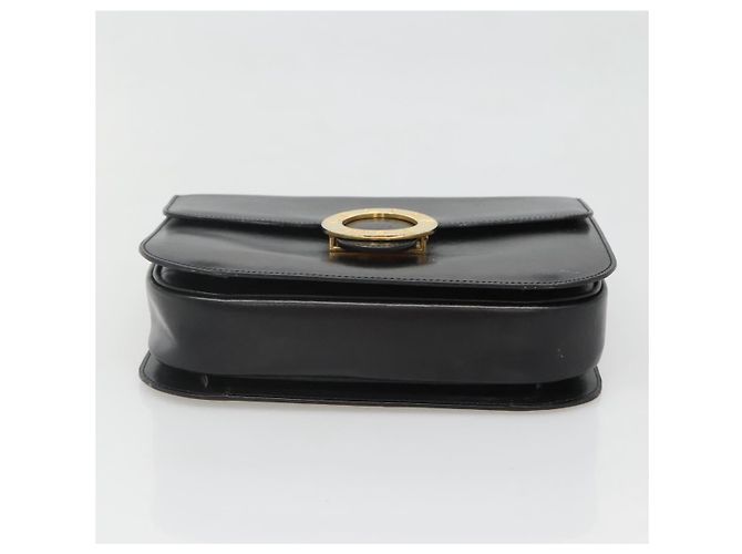 Céline Borsa a mano CELINE Circle in pelle nera e oro Auth KD513 Nero D'oro - vista 5