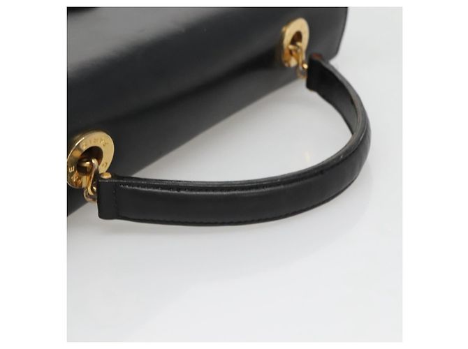 Céline Borsa a mano CELINE Circle in pelle nera e oro Auth KD513 Nero D'oro - vista 7