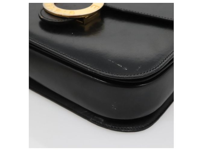 Céline Borsa a mano CELINE Circle in pelle nera e oro Auth KD513 Nero D'oro - vista 8