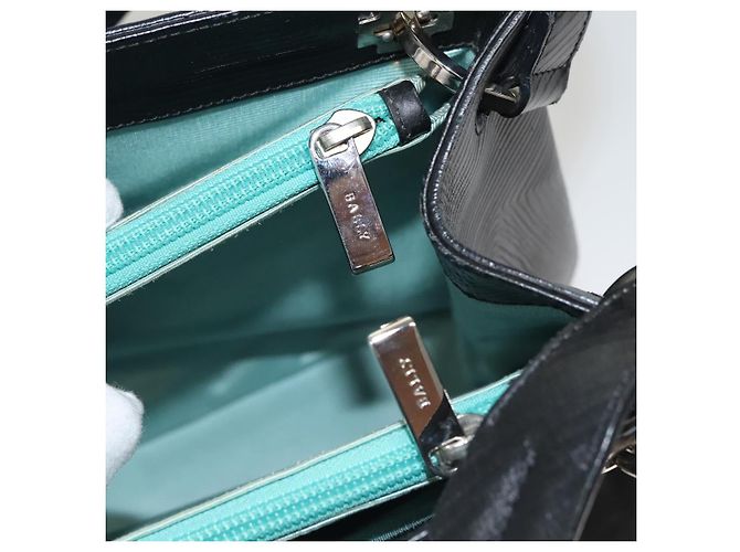 BALLY Borsa a Spalla in Pelle Nera e Oro Auth BA1473 Nero D'oro - vista 11