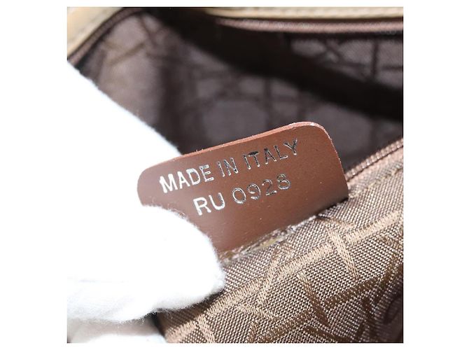 Christian Dior Lady Dior Handtasche aus Nylon Kunststoff Beige Silber Authentisch sw312 - Ansicht 12