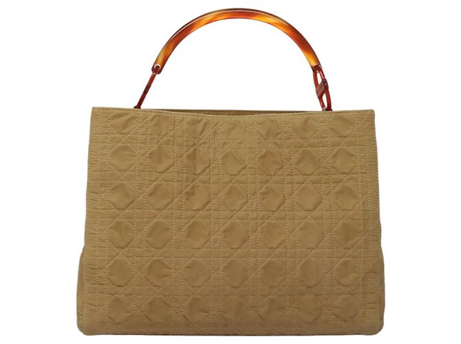 Christian Dior Lady Dior Handtasche aus Nylon Kunststoff Beige Silber Authentisch sw312 - Ansicht 13