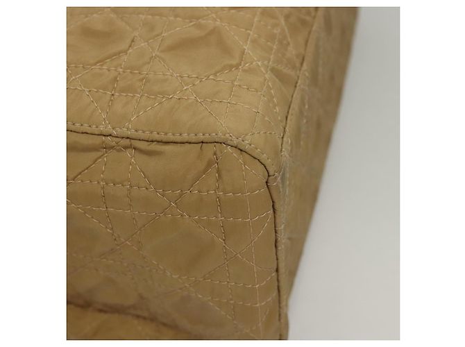 Christian Dior Lady Dior Handtasche aus Nylon Kunststoff Beige Silber Authentisch sw312 - Ansicht 14