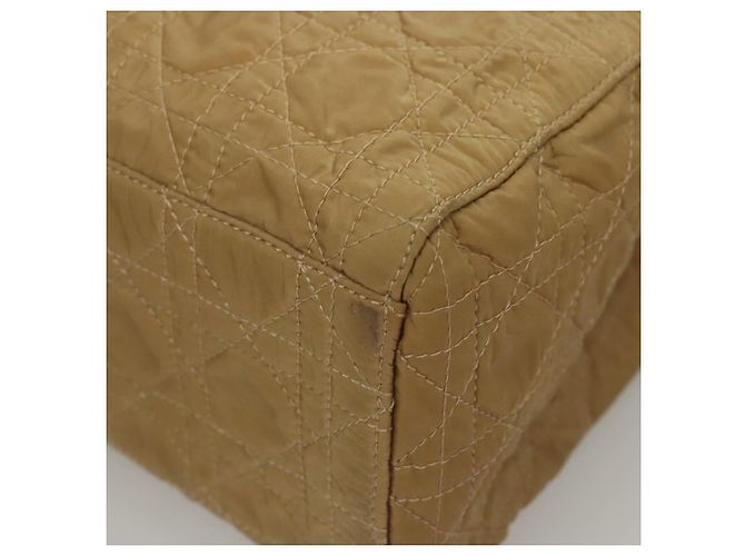 Christian Dior Lady Dior Handtasche aus Nylon Kunststoff Beige Silber Authentisch sw312 - Ansicht 15