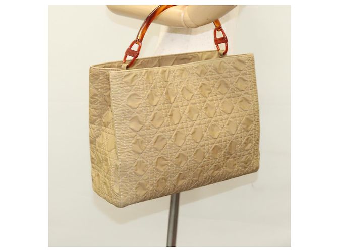 Christian Dior Lady Dior Handtasche aus Nylon Kunststoff Beige Silber Authentisch sw312 - Ansicht 24