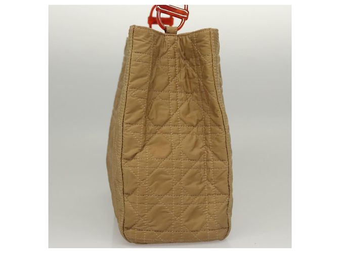 Christian Dior Lady Dior Handtasche aus Nylon Kunststoff Beige Silber Authentisch sw312 - Ansicht 3