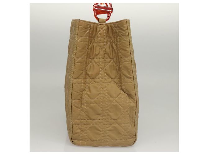 Christian Dior Lady Dior Handtasche aus Nylon Kunststoff Beige Silber Authentisch sw312 - Ansicht 4