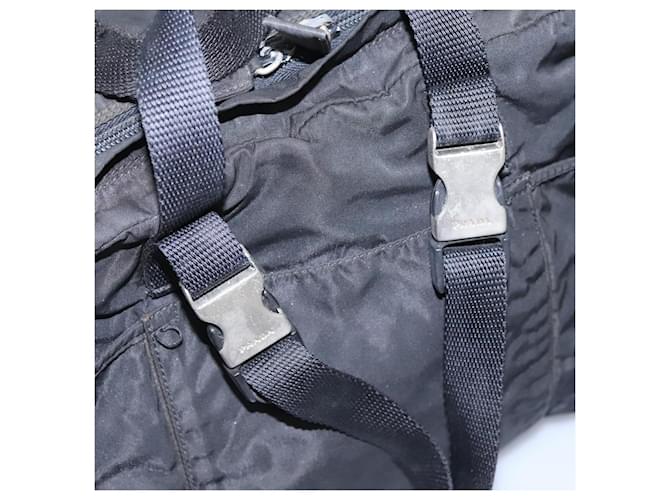 PRADA Borsa a Mano Nylon 2way Nera Argento Auth 117219 Nero - vista 15