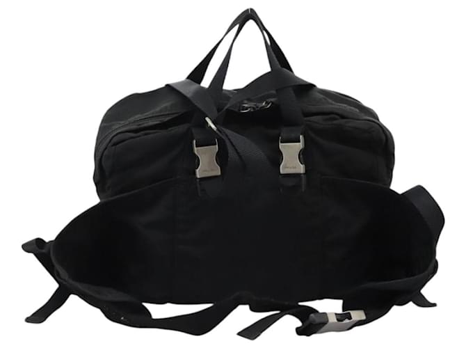 PRADA Borsa a Mano Nylon 2way Nera Argento Auth 117219 Nero - vista 2