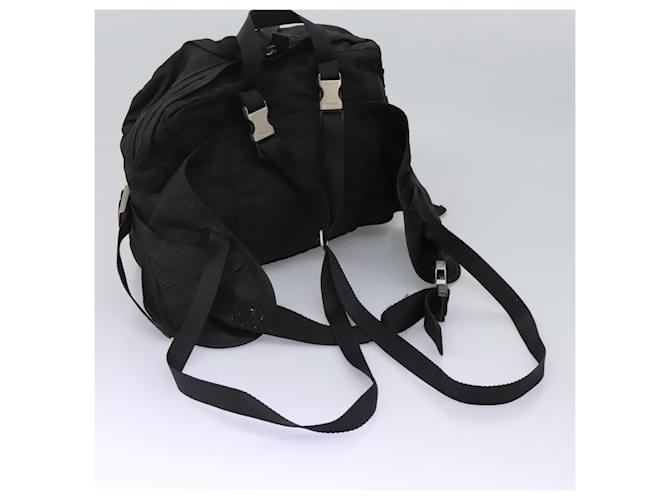 PRADA Borsa a Mano Nylon 2way Nera Argento Auth 117219 Nero - vista 8