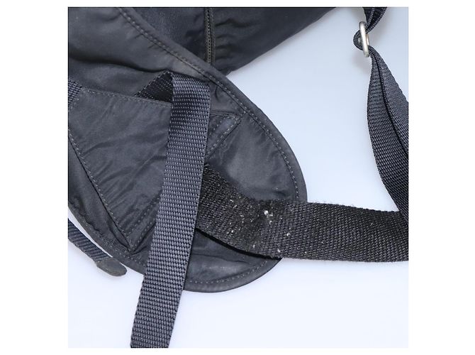 PRADA Borsa a Mano Nylon 2way Nera Argento Auth 117219 Nero - vista 9