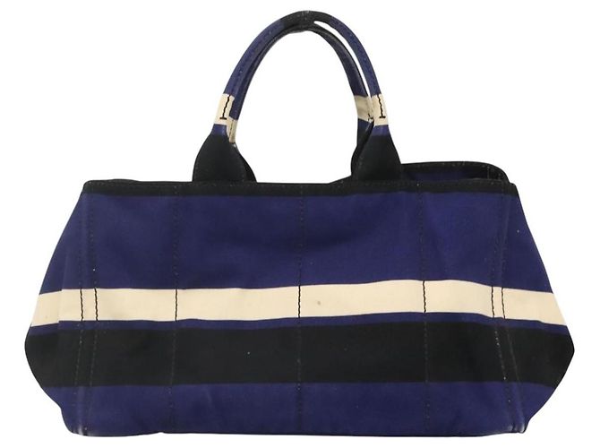 PRADA Canapa GM Borsa a mano in tela blu oro Auth bs24485 D'oro - vista 13