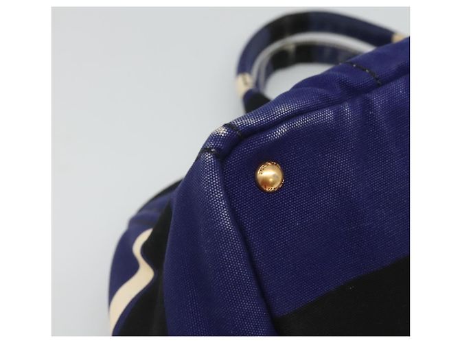 PRADA Canapa GM Borsa a mano in tela blu oro Auth bs24485 D'oro - vista 14