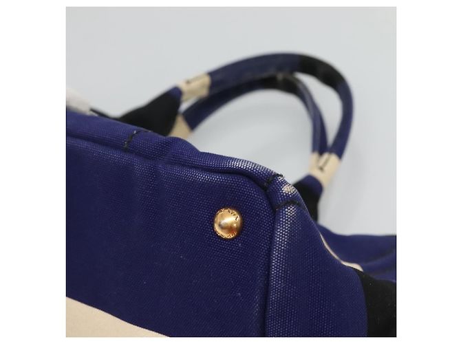 PRADA Canapa GM Borsa a mano in tela blu oro Auth bs24485 D'oro - vista 15