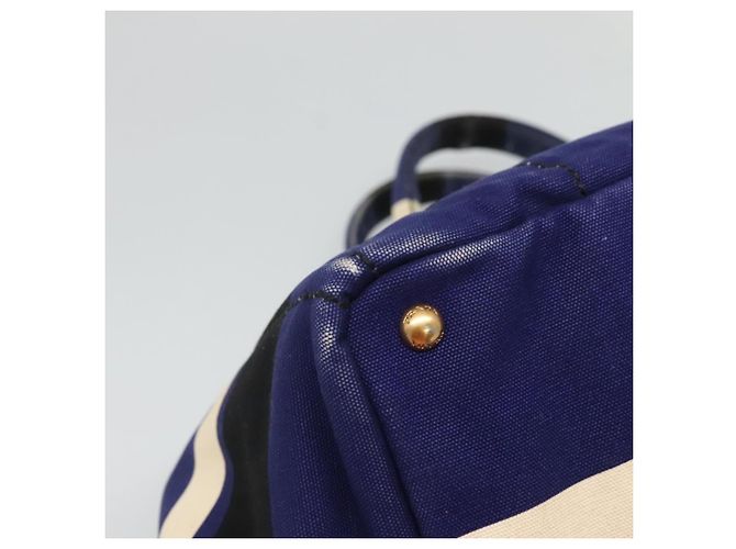 PRADA Canapa GM Borsa a mano in tela blu oro Auth bs24485 D'oro - vista 16
