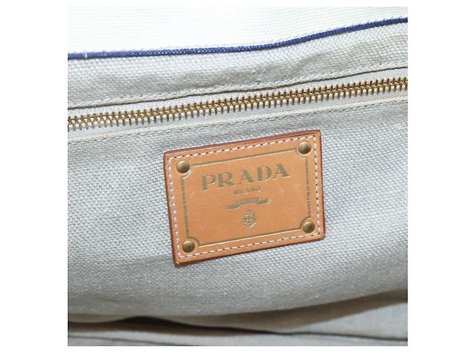 PRADA Canapa GM Borsa a mano in tela blu oro Auth bs24485 D'oro - vista 17