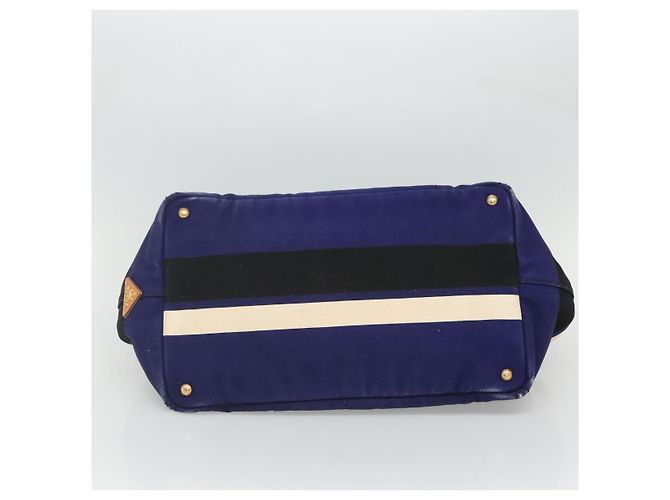 PRADA Canapa GM Borsa a mano in tela blu oro Auth bs24485 D'oro - vista 5