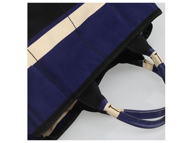 PRADA Canapa GM Borsa a mano in tela blu oro Auth bs24485 D'oro - vista 6