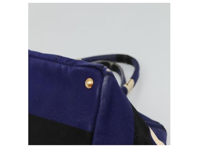 PRADA Canapa GM Borsa a mano in tela blu oro Auth bs24485 D'oro - vista 9
