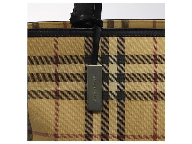 Bolso de mano de PVC beige con estampado Nova Check de BURBERRY Plata Auth 117914 - vista 10